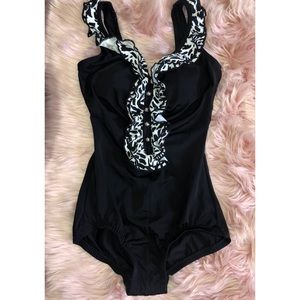 Zebra print one piece bikini swimsuit